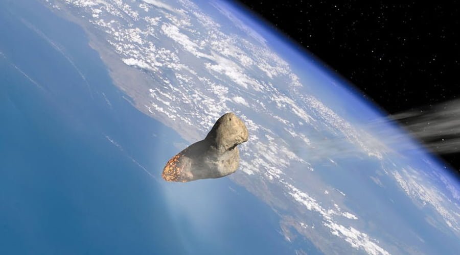 Asteroide prestes a colidir - arte