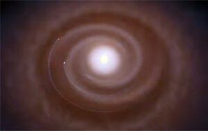 Espirais num disco de formação planetária