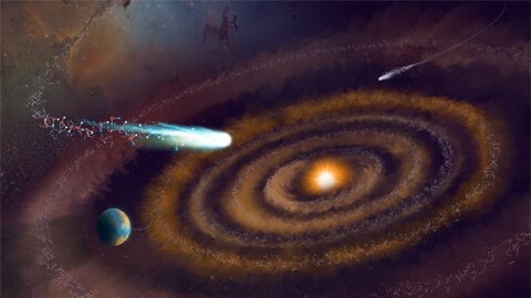 Arte da evolução de moléculas de água pesada em nuvens moleculares gigantes