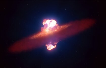 Concepção artística da forma inicial da explosão de uma supernova