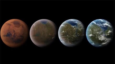 Somos todos marcianos? A intrigante hipótese de que a vida na Terra começou no Planeta Vermelho Concepção artística do processo de terraformação de Marte