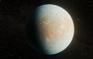 Concepção artística do exoplaneta HD 137010 b, apelidado de 'Terra fria'.