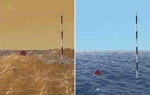 O vento suave que cria pequenas ondulações num lago na Terra (à direita) provocaria grandes ondas em Titã. Crédito: Schneck et al., 2026