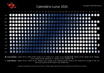 Calendário Lunar 2026 - horizontal preto