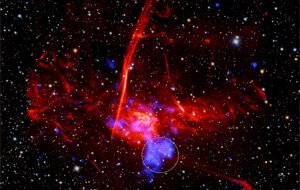 Remanescente de supernova numa região de formação estelar