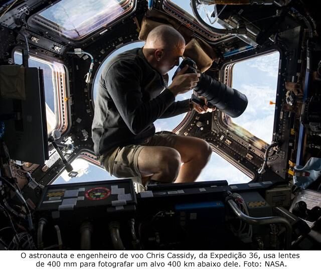 Fotografando a partir da cúpula da ISS