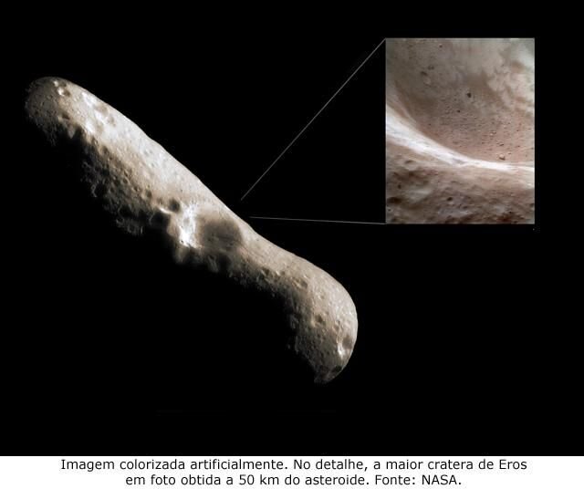 Eros e sua maior cratera
